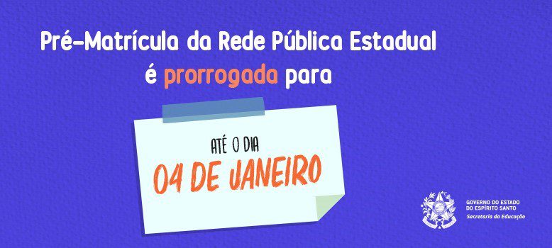 Solicitação de Pré-Matrícula pode ser feita até esta segunda-feira (04)