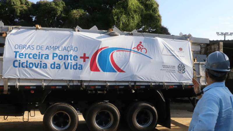 Terceira Ponte: material para ampliação da Ponte começa a chegar no ES