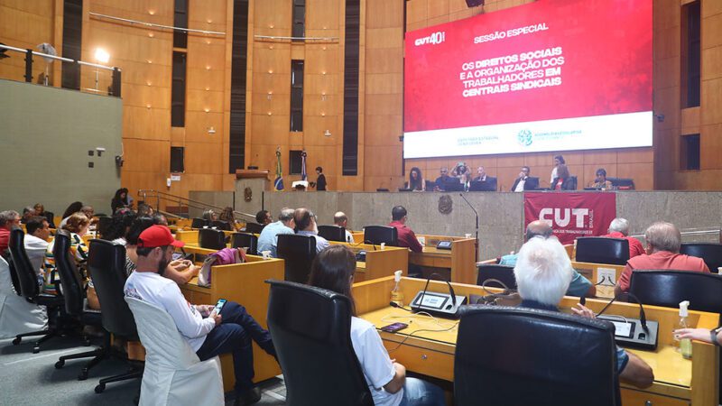 Destaque para Direitos Sociais e Celebração dos 40 Anos da CUT em Sessão Especial na Ales