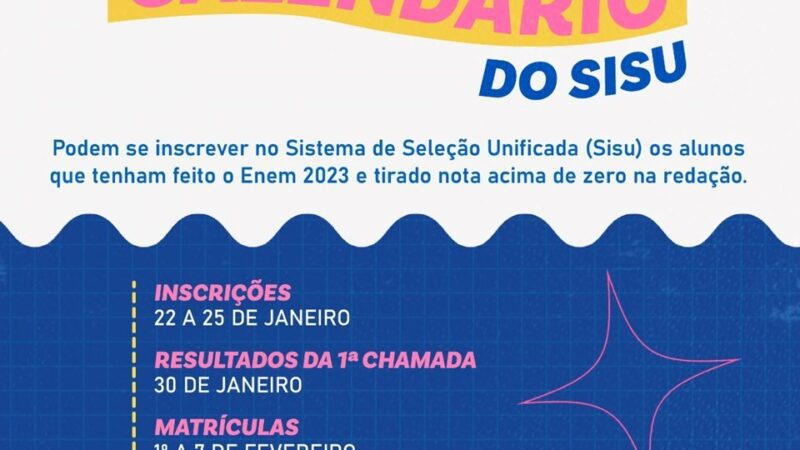 Inscrições para o Sisu começam na segunda-feira (22)