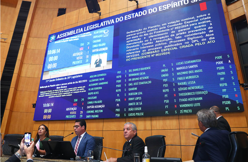Deputados votam pelo relaxamento da prisão de Assumção