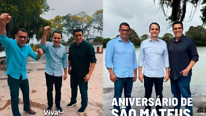 Lorenzo Pazolini participa das comemorações pelos 481 anos de São Mateus ao lado de Erick Musso e Anderson Goggi