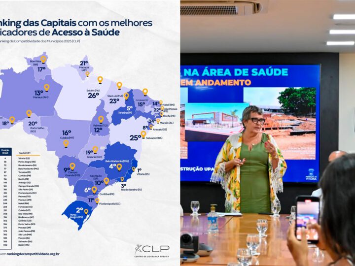 Com ações da gestão Pazolini Vitória lidera ranking de acesso à Saúde entre todas as capitais em 2025, aponta CLP
