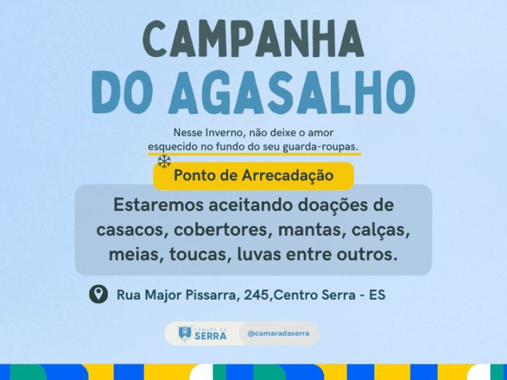 Câmara da Serra arrecada agasalhos para pessoas vulneráveis
