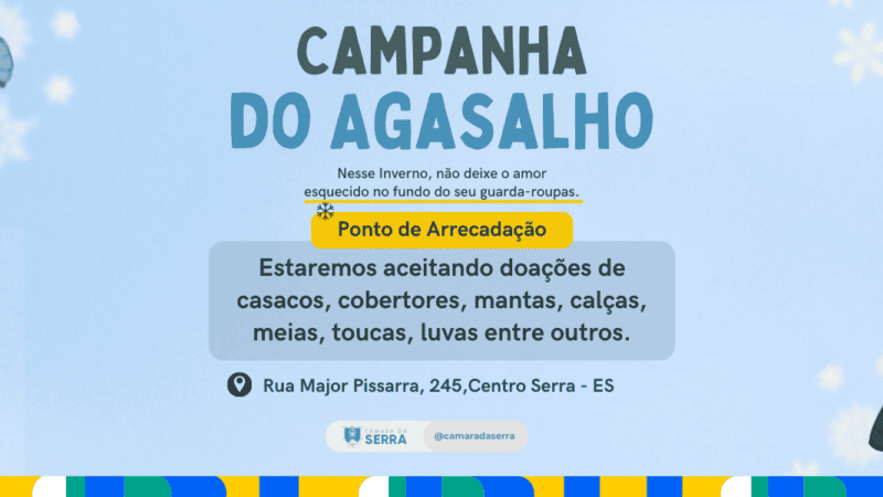 Câmara da Serra arrecada agasalhos para pessoas vulneráveis