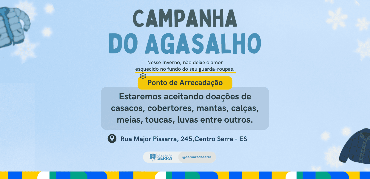 Câmara da Serra arrecada agasalhos para pessoas vulneráveis