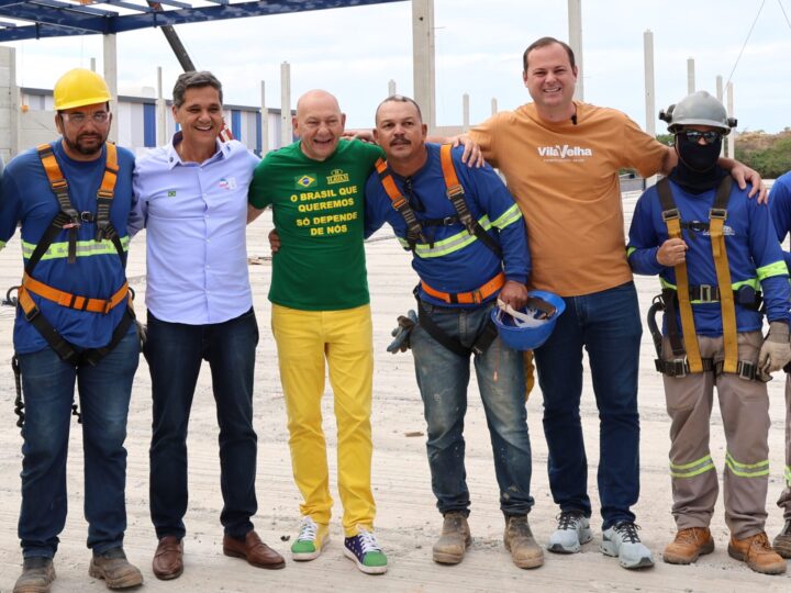 Ao lado de Luciano Hang e Ricardo Ferraço, Dr. Victor Linhalis acompanha avanço das obras da Havan em Vila Velha
