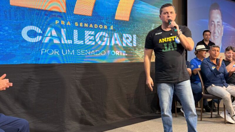 Callegari mostra força em lançamento da campanha ao Senado e aposta em pautas conservadoras e leis aprovadas no ES