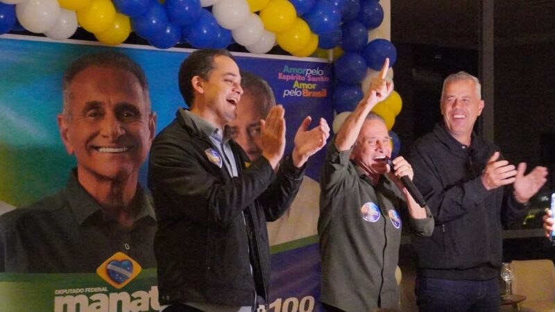 Manato oficializa campanha a deputado federal em Pedra Azul com Pazolini e Evair de Melo