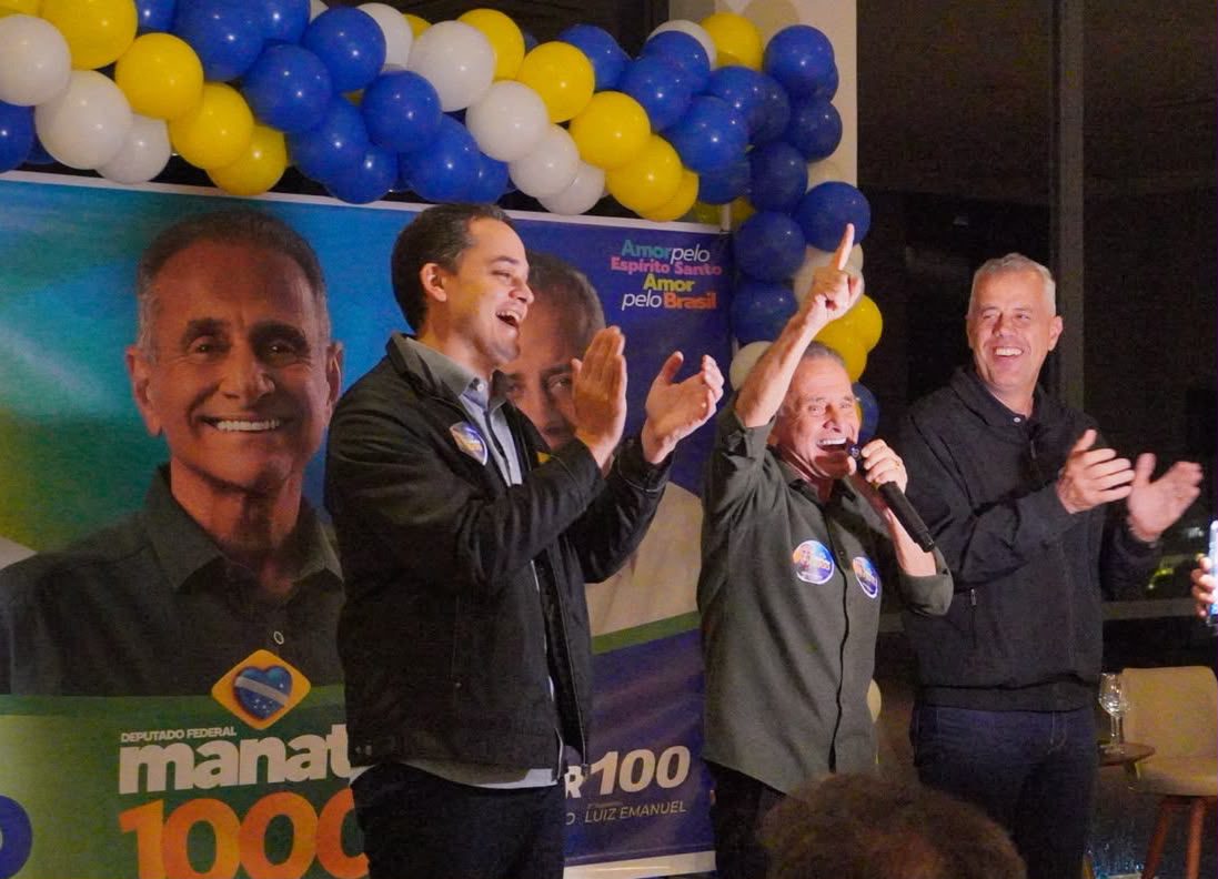 Manato oficializa campanha a deputado federal em Pedra Azul com Pazolini e Evair de Melo