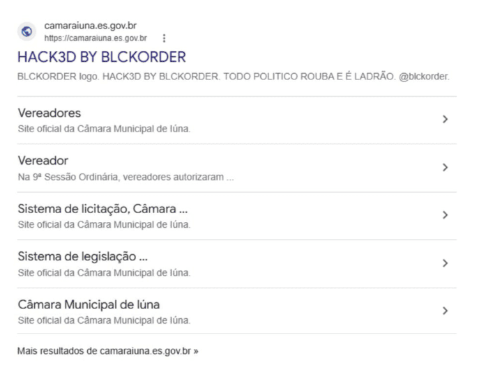 Ataque cibernético tira site da Câmara de Iúna do ar