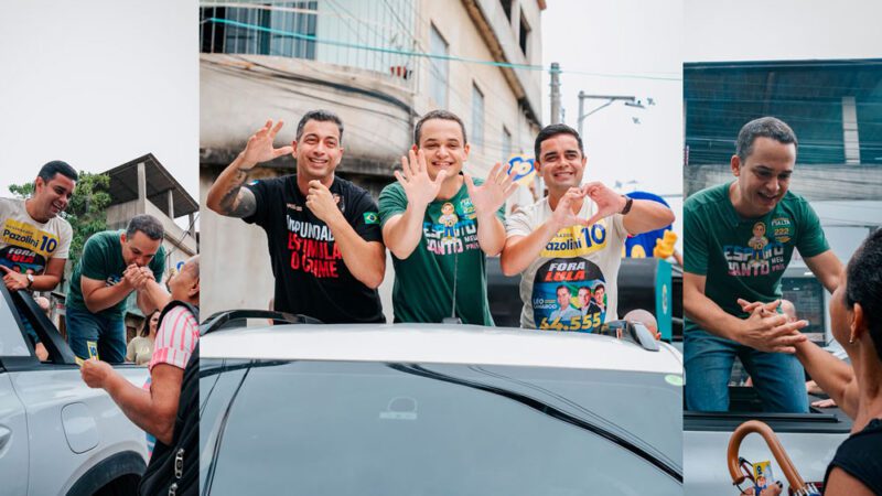 Mesmo sob chuva, Pazolini recebe carinho e manifestações de apoio em Cariacica