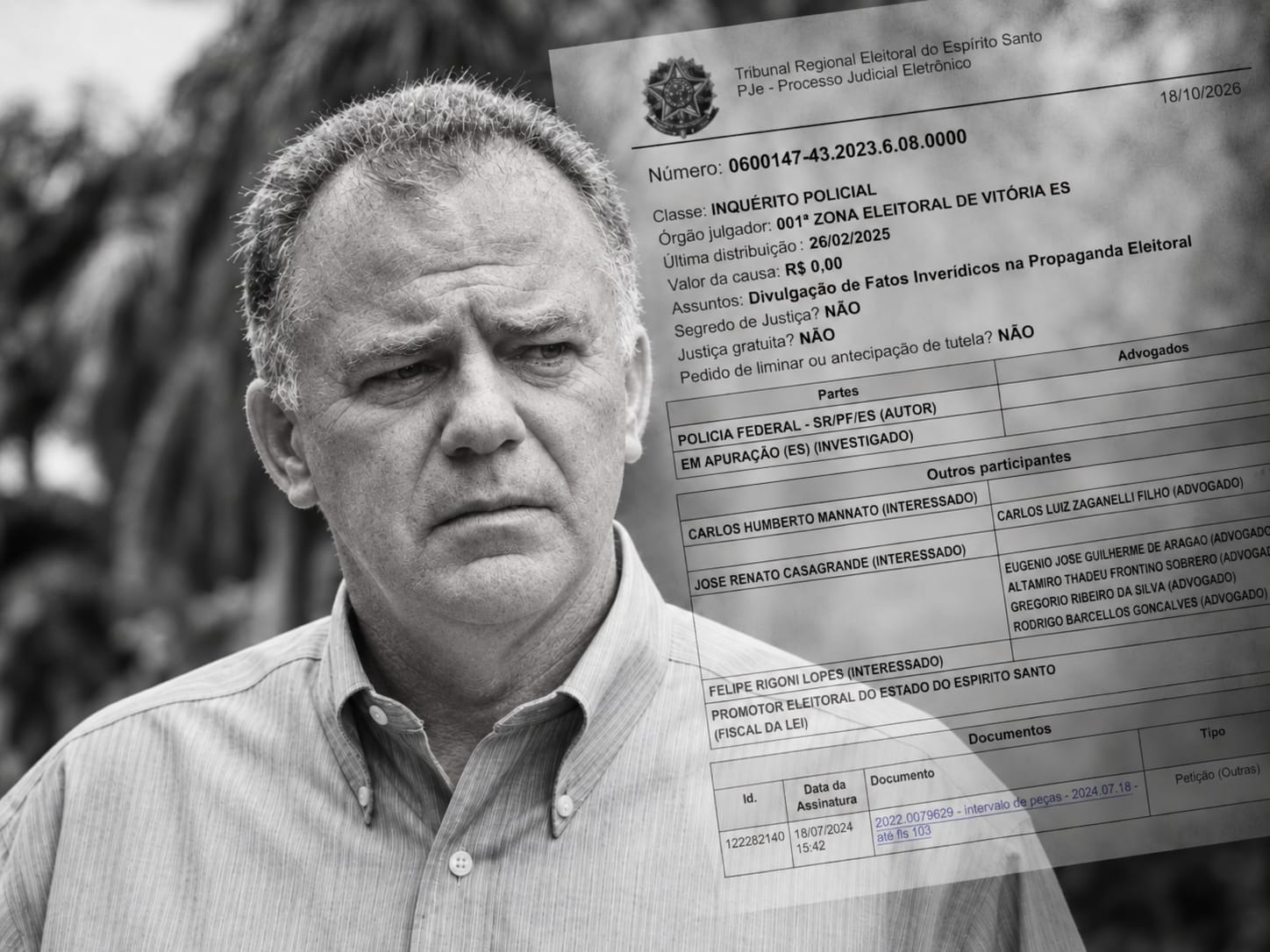 Renato Casagrande indiciado pela Polícia Federal por divulgação de Fake News nas eleições