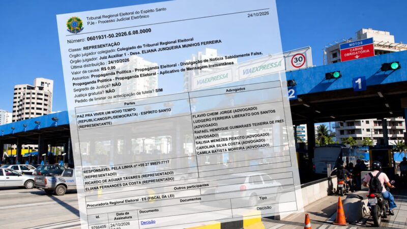 Justiça Eleitoral determina retirada de fake news que atribuía a Pazolini proposta de volta do pedágio na Terceira Ponte