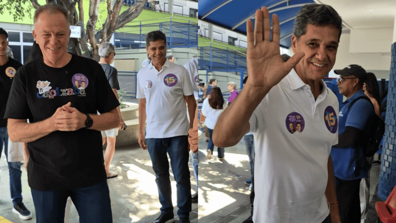 Ferraço e Casagrande votam juntos em Vitória no 1º turno