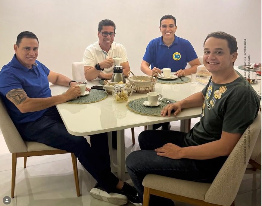 UMA FOTO VALE MAIS QUE MIL PALAVRAS? Pazolini toma café com Marcelo Santos e Da Vitória e movimenta alianças do segundo turno no ES