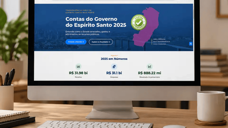 TCE-ES lança hotsite sobre contas de 2025 do governador