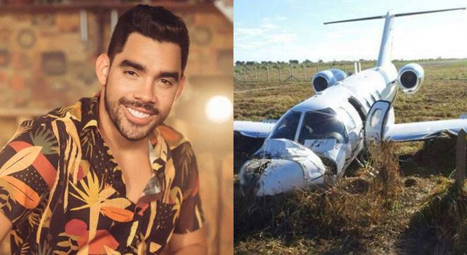 Avião cai com cantor Gabriel Diniz em Sergipe