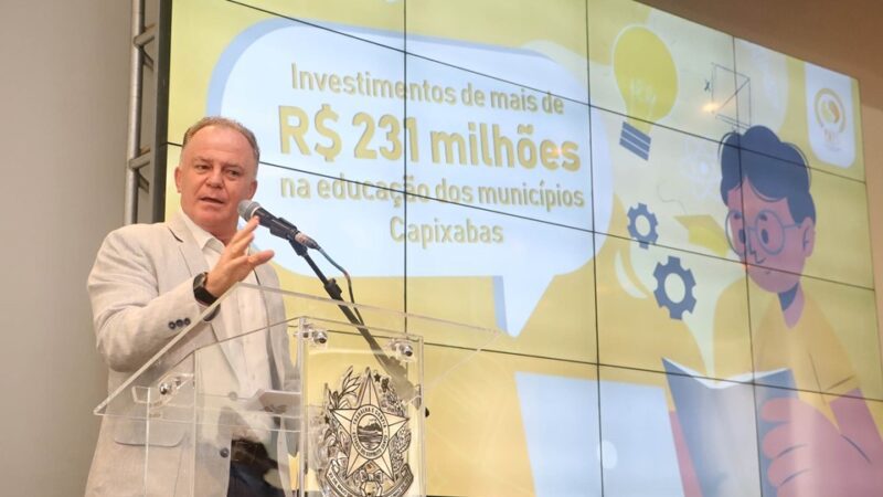 Governo do ES destina mais de R$ 231 milhões aos municípios para investimentos em Educação