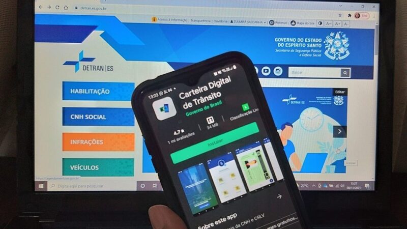 Detran ES destaca facilidades disponíveis no App Carteira Digital de Trânsito
