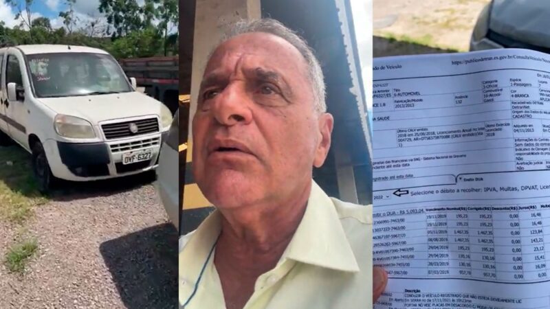Manato fiscaliza ambulância do Governo do ES abandonada em pátio da PRF