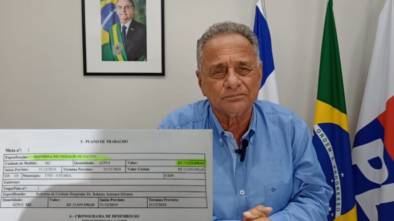 Manato revela que governo do ES perdeu mais de R$ 15 milhões para reforma de hospital no Norte do estado
