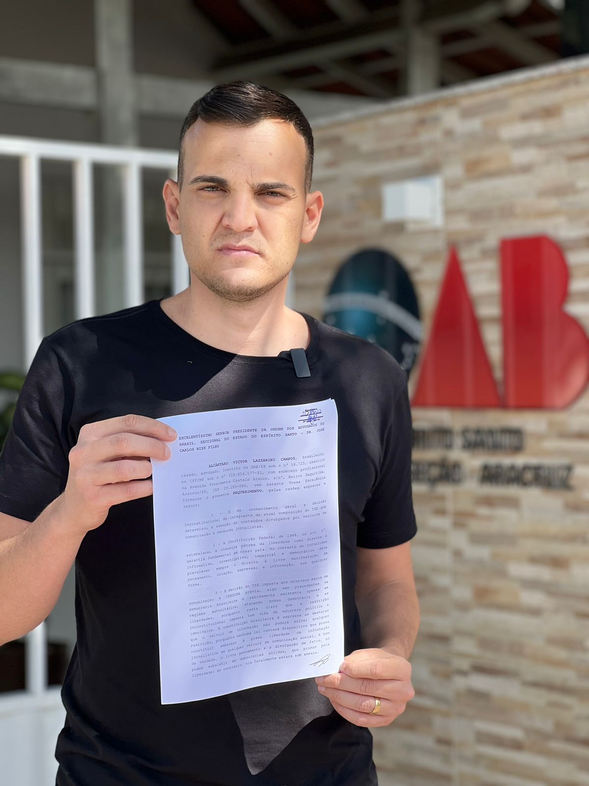 Deputado eleito Alcântaro Filho cobra posição da OAB/ES sobre censura à imprensa