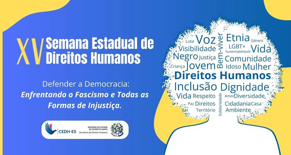 Inscrições abertas para a XV Semana Estadual de Direitos Humanos